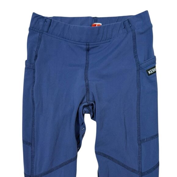 Kerrits Girls Blue Full Leg Side Pocket Riding Tight Breeches - Picture 6 of 9